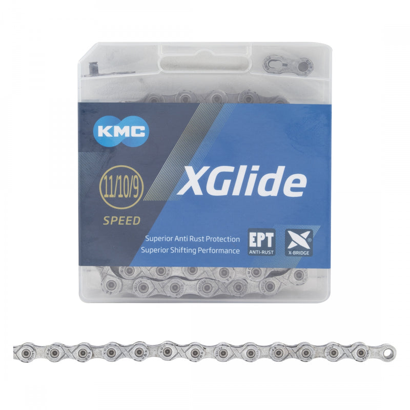 CHAIN KMC xGLIDE 9/10/11s GY/GY 128L SHI-CUES