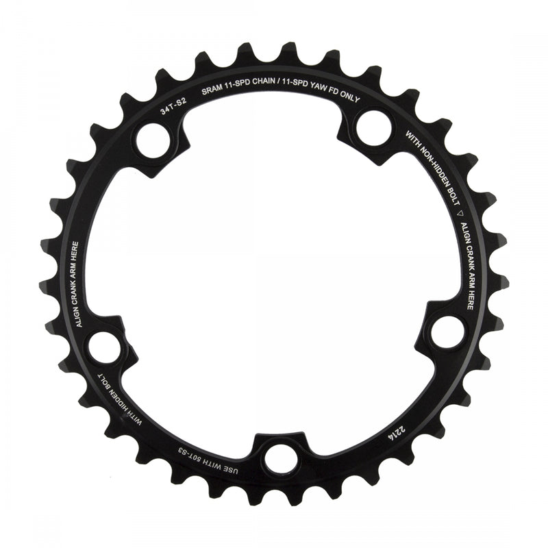 CHAINRING SRAM 34T 110mm RED-X-GLIDE 11s S2 B-BK YAW