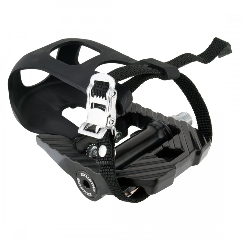 PEDALS EXUSTAR TRAINING PS816-C8 1SIDE-SPD 1SIDEw/CLIPS&STRAPS