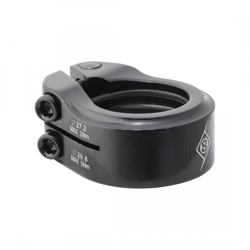 SEATPOST CLAMP OR8 CLAMPDOWN DBL 34.9/31.6 BK