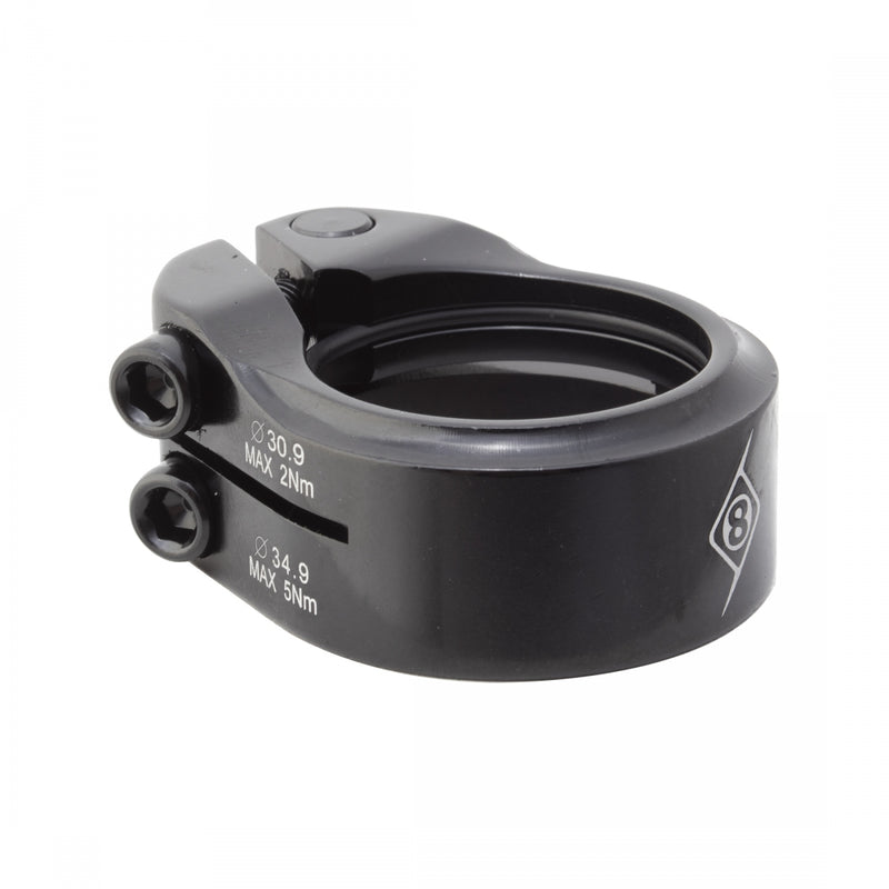 SEATPOST CLAMP OR8 CLAMPDOWN DBL 34.9/31.6 BK