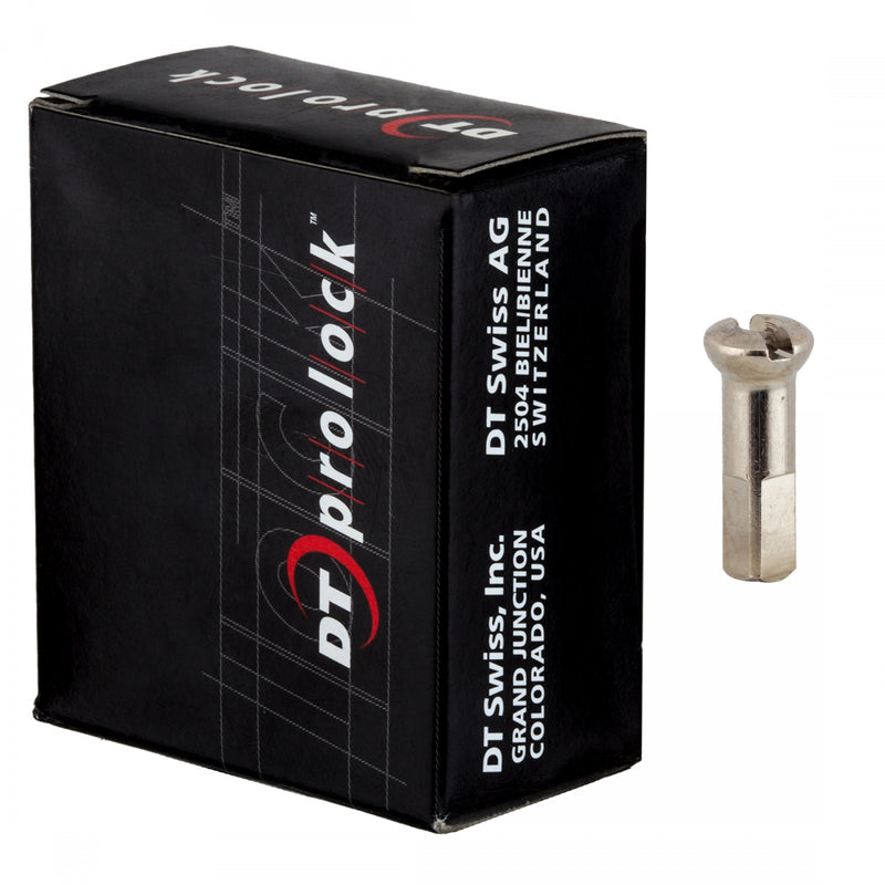 SPOKE NIPPLE DT BRASS 2.0x12mm PROLOCK/PROHEAD BK BXof100