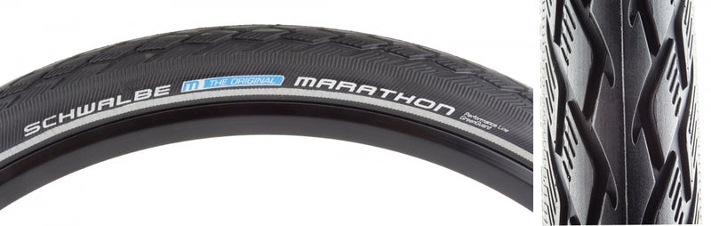 TIRE SWB MARATHON 26x1-3/8 PERF TWIN GN-GUARD BK/BK/REF ENDURANCE E25 WIRE