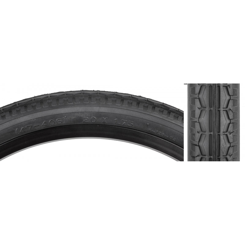 TIRE SUNLT 20x1-3/8 BK/BK STREET K143 WIRE