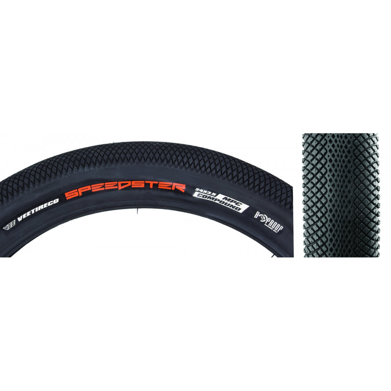 TIRE SUNLT 24x3.5 BK/BK WIRE BELTED BAJA