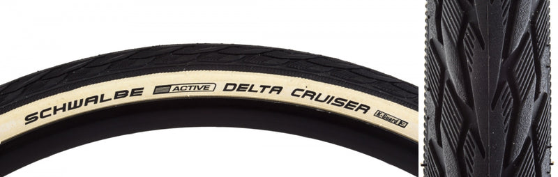 TIRE SWB DELTA CRUISER 26x1-3/8 ACTIVE TWIN K-GUARD BK/WH SBC WIRE