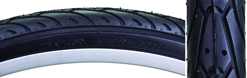 TIRE SUNLT 26x1.5 BK/BK CITY SLICK II FLATSHLD WIRE BELTED