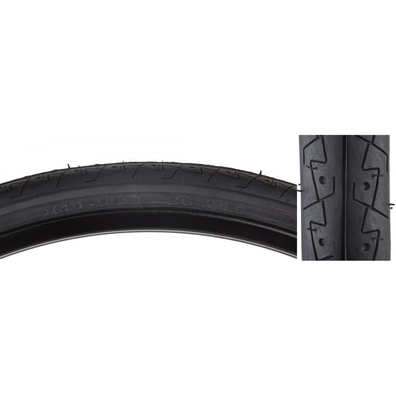 TIRE SUNLT 26x1.95 BK/BK CITY SLIK K838 WIRE