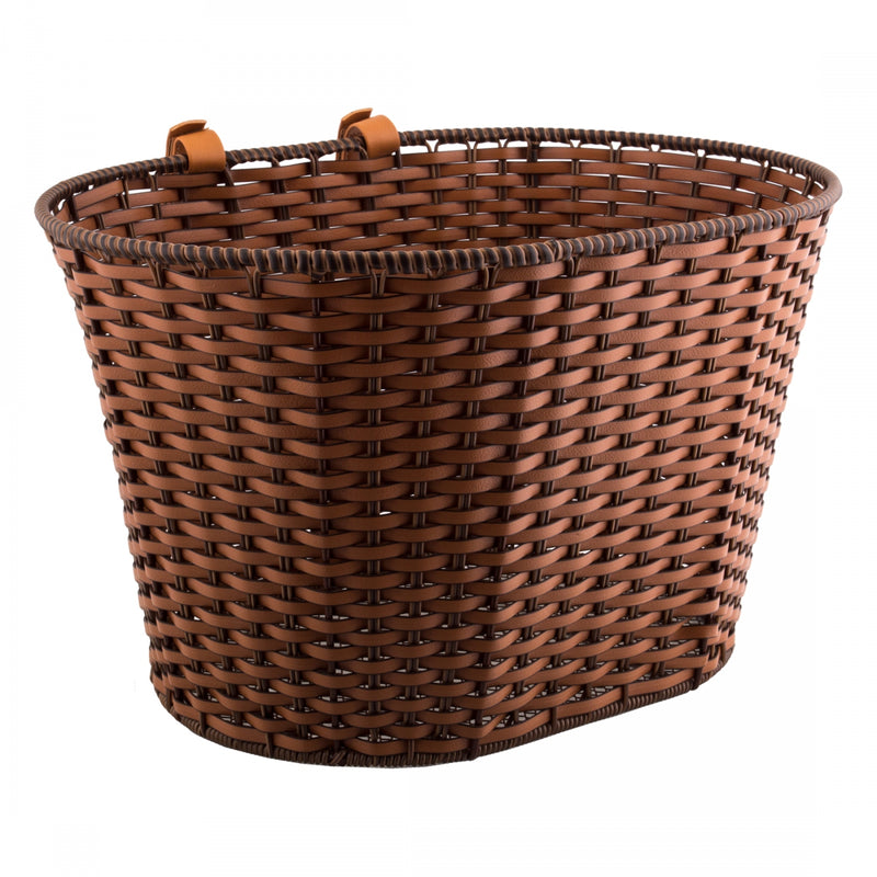 BASKET SUNLT FT RATTAN STRP STD MAHG w/STRAPS