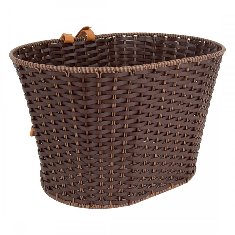 BASKET SUNLT FT RATTAN STRP STD MAHG w/STRAPS