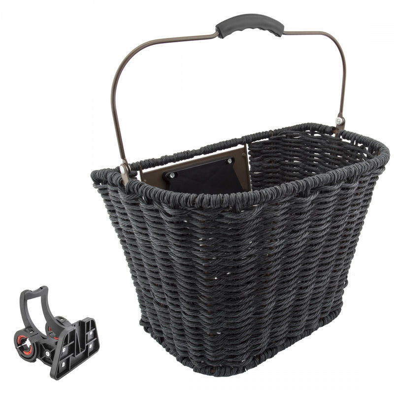 BASKET SUNLT FT DELUXE WICKER Q/R STD GY  w/BRACKET