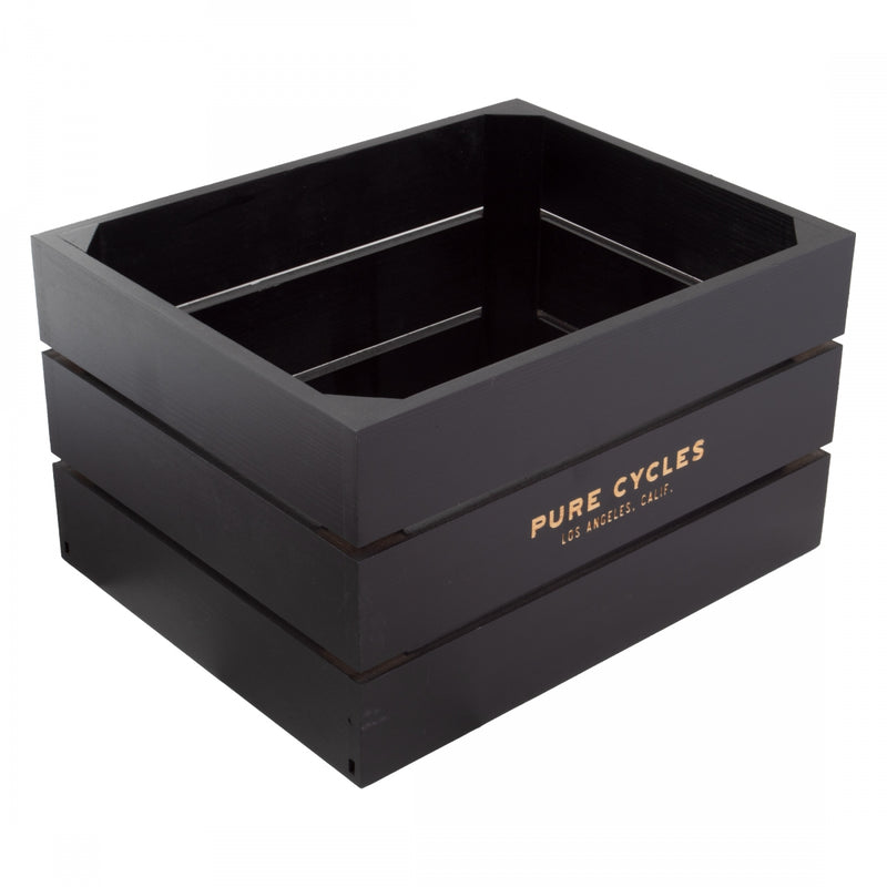 BASKET PURE RR WOOD RACTOP CITY CRATE 12.5x9.75x7.25 MATTE BK