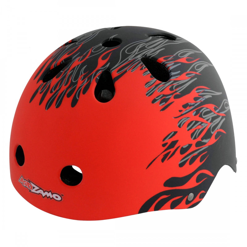 HELMET KIDZAMO SKATE SM-MD FLAME RD/BK