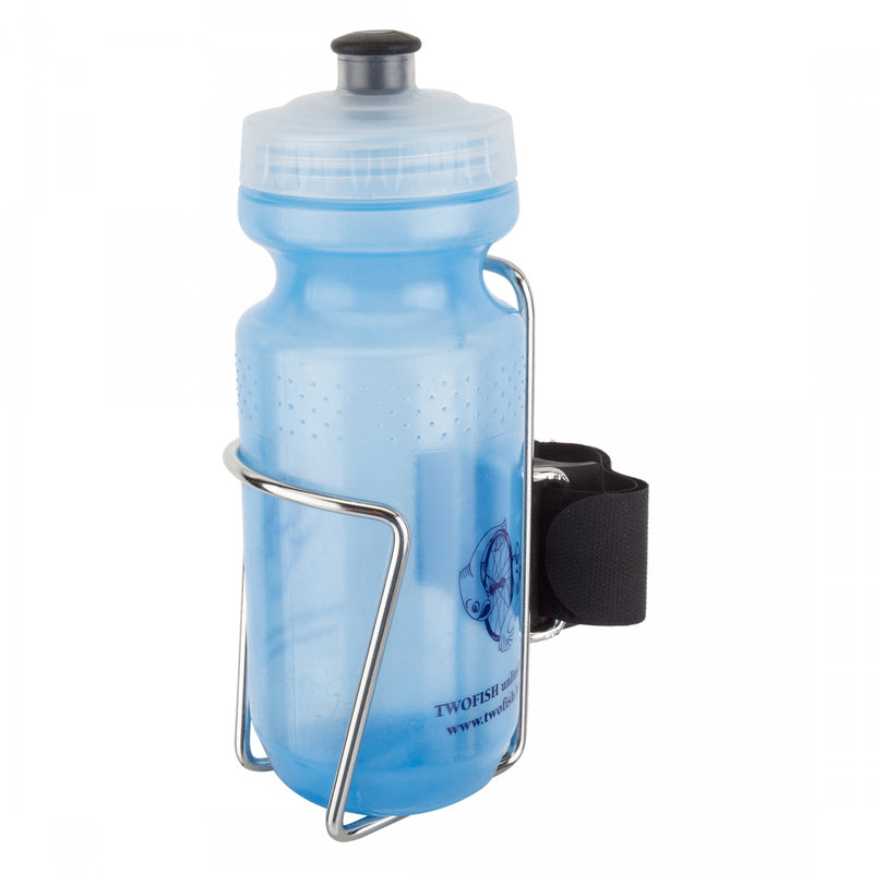 BOTTLE CAGE TWO FISH QR W/BOTTLE SS -CAGE