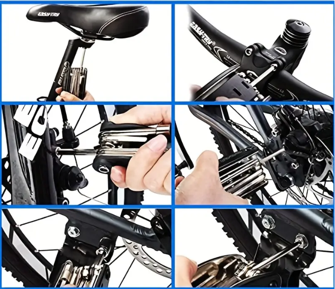 16 In 1 Multi Functional Bike Repair Tool, Bicycle Mechanic Repair Set Tool Kit, For Road Bikes Mountain Bikes