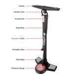 High Performance Bicycle Floor Pump with Gauge