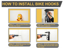 Vertical Bike Hook, 1pc 65-Lb Capacity Wall Mount Bike Rack, - Easy To Hang & Detach