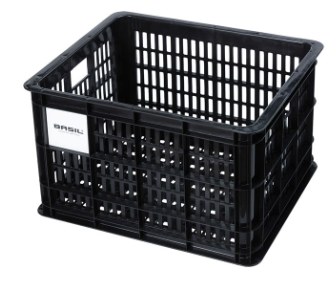 Basil Bicycle Crate M, 29.5L, Recycled Synthetic, Black