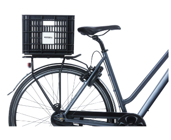 Basil Bicycle Crate M, 29.5L, Recycled Synthetic, Black