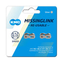KMC - MISSINGLINK 7.3MM 6/7/8 SPEED RE-USABLE CHAIN LINK, CARD OF 2