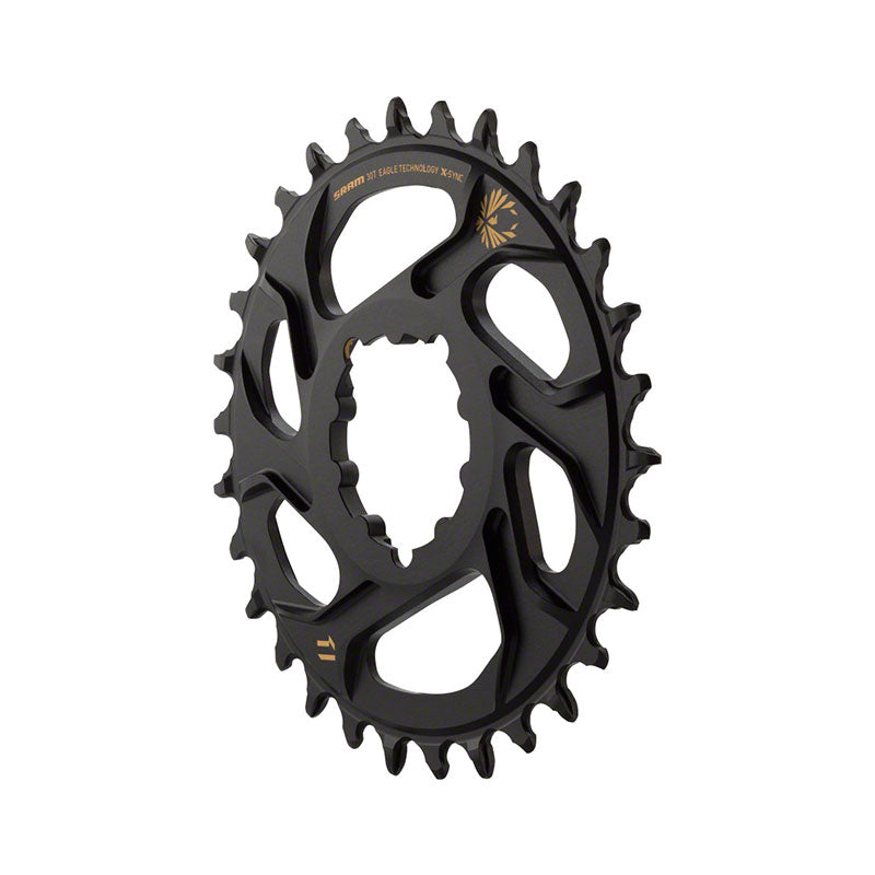 SRAM - X-SYNC 2 EAGLE DIRECT MOUNT CHAINRING - 30 TOOTH, 3MM BOOST OFFSET, 12-SPD, BLACK W GOLD